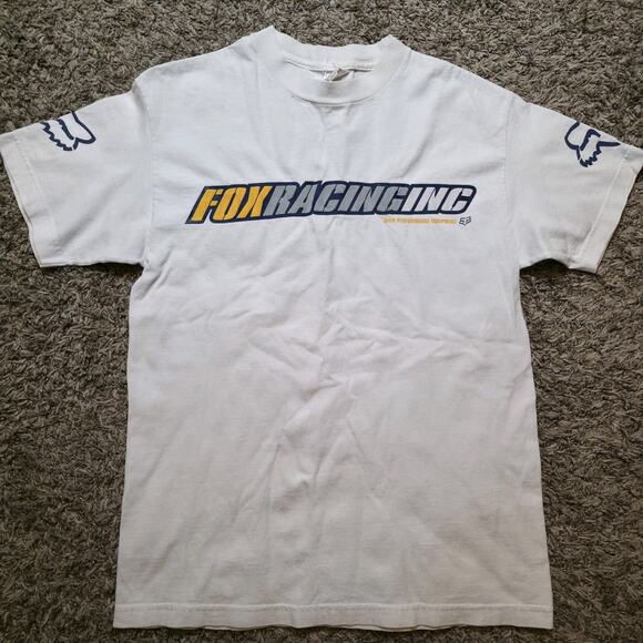 Fox Racing T-Shirt Medium White Pre-owned Y2K Motocross - Picture 1 of 7